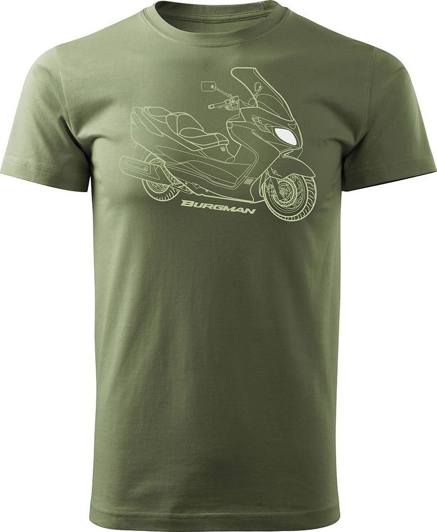 Topslang Koszulka ze skuterem na skuter Suzuki Burgman męska khaki REGULAR XXL