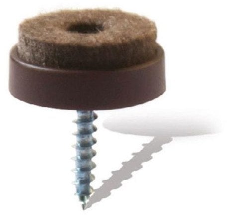 FELT PADS WITH SCREW D20 BROWN 8 PCS