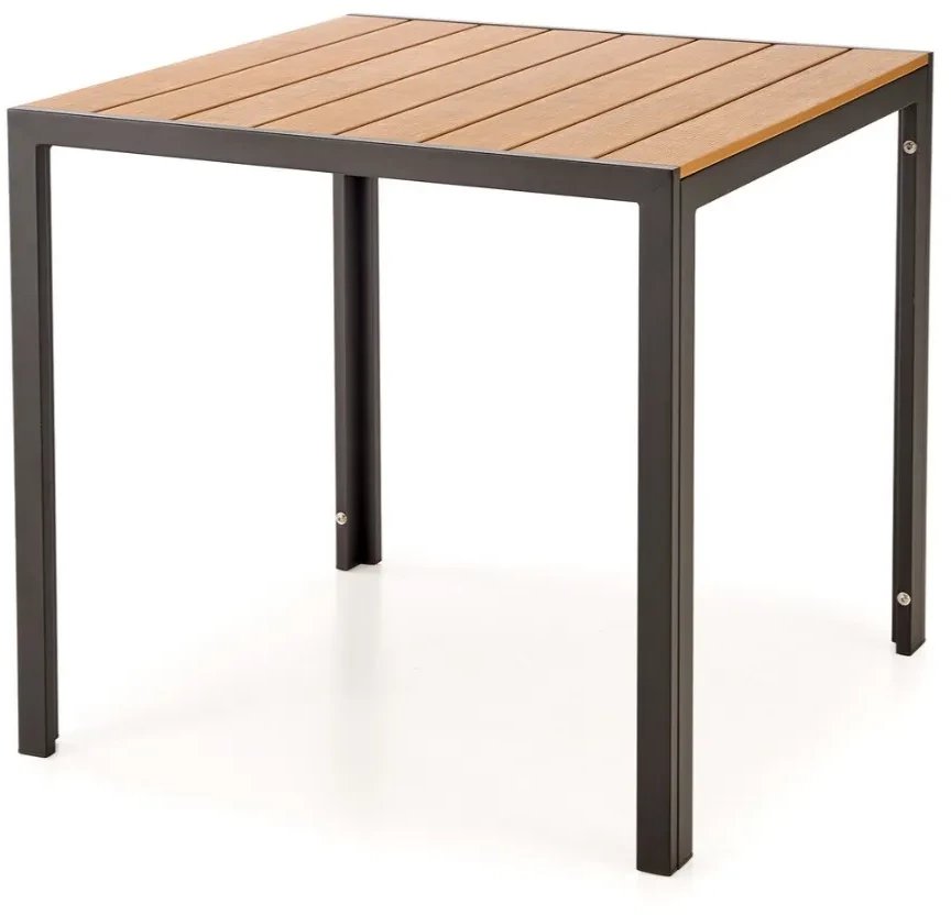 Stół ogrodowy FIERRO 80x80 brązowy/czarny HALMAR