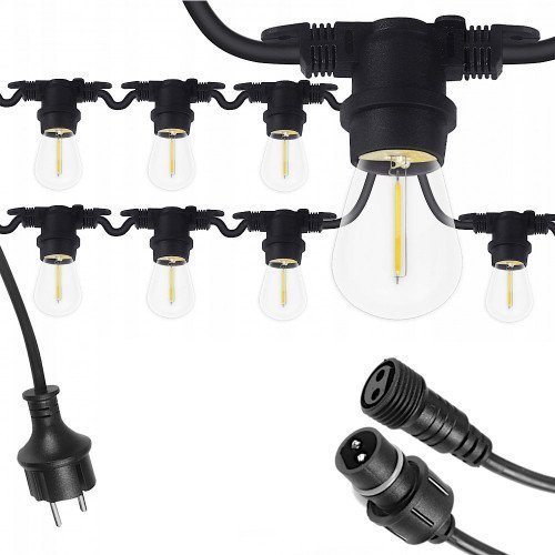 Master LED Girlanda OGRODOWA LAMPKI LED 20m + 20x Żarówki E27