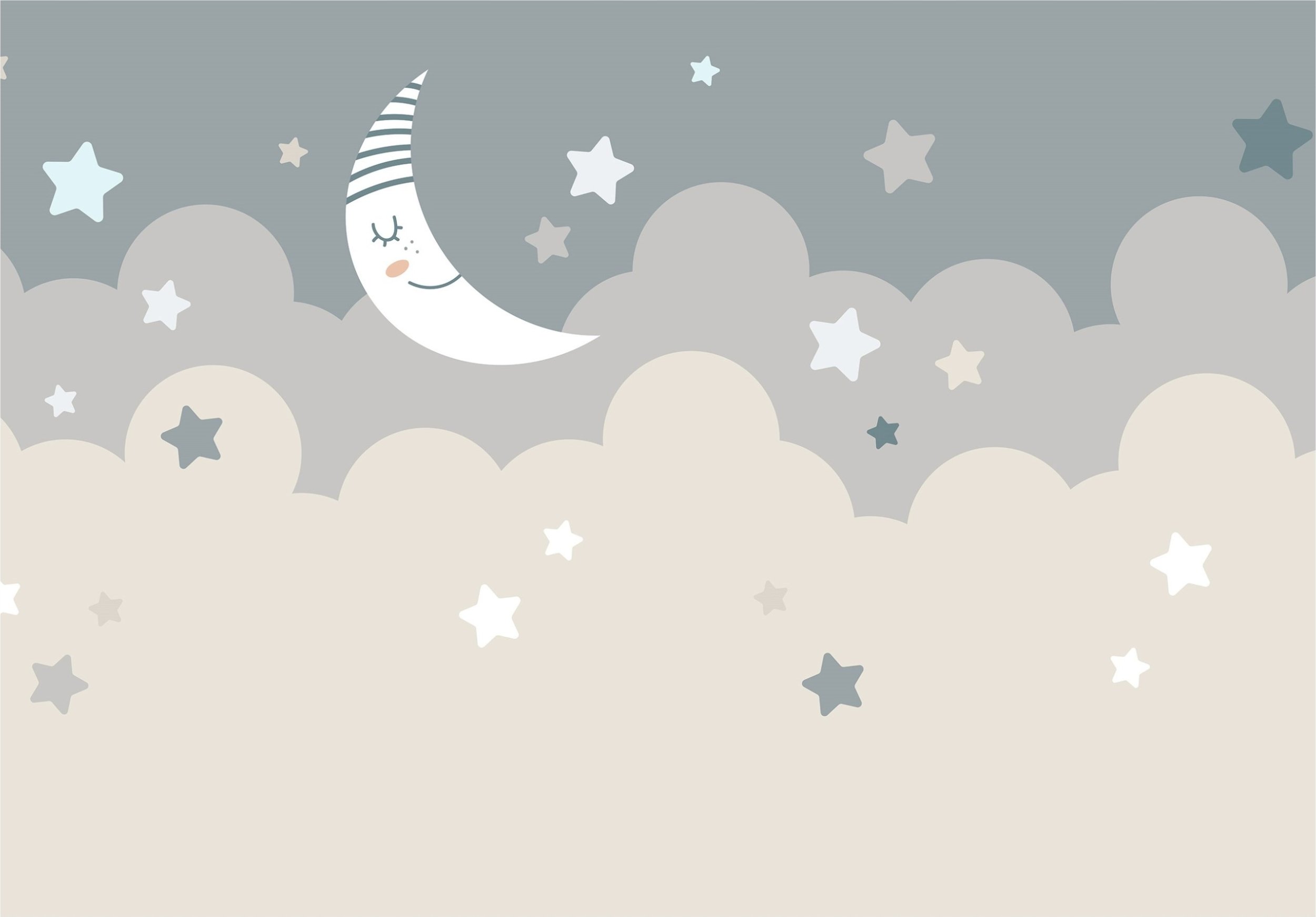 FOTOTAPETA DLA DZIECI KSIĘŻYC GWIAZDY TAPETA DO POKOJU DZIECIĘCEGO 400x280