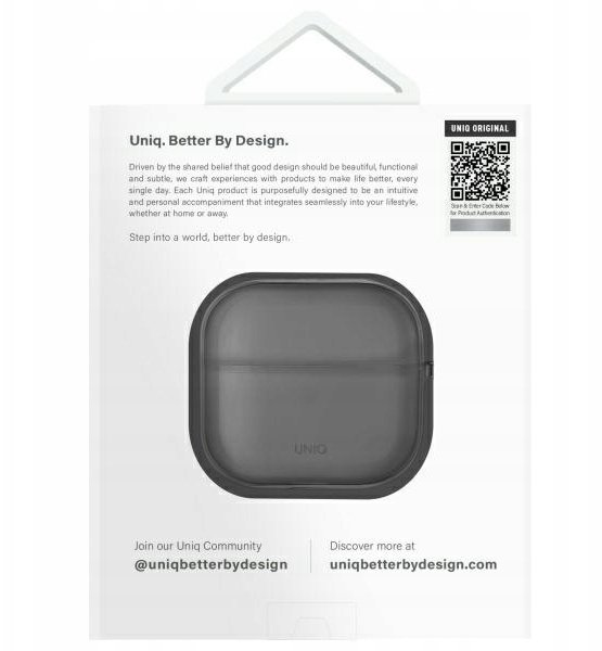 Uniq Etui Glase do Apple AirPods 4 dymny/glossy smoke