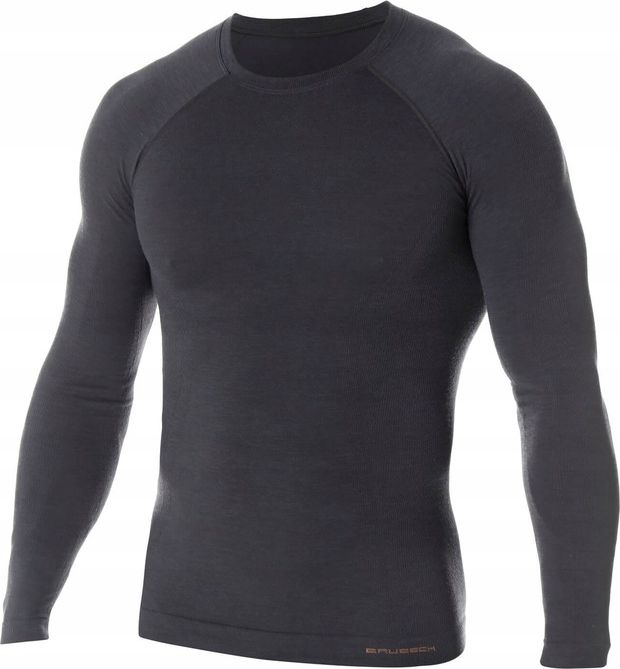 Brubeck Koszulka męska Active Wool grafitowa r. XL (LS12820)
