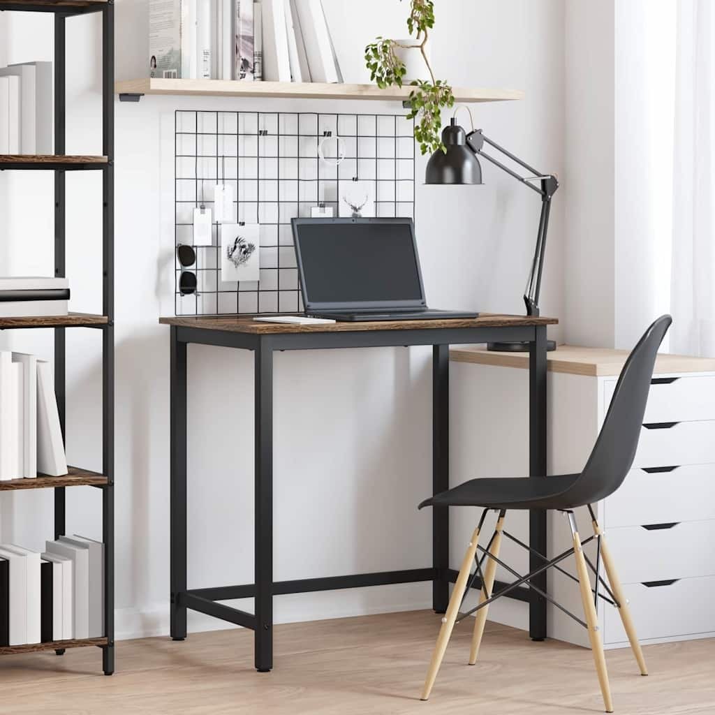 vidaXL stół Dąb wędzony 100 x 50 x 76,5 cm Drewno inżynieryjne i stal