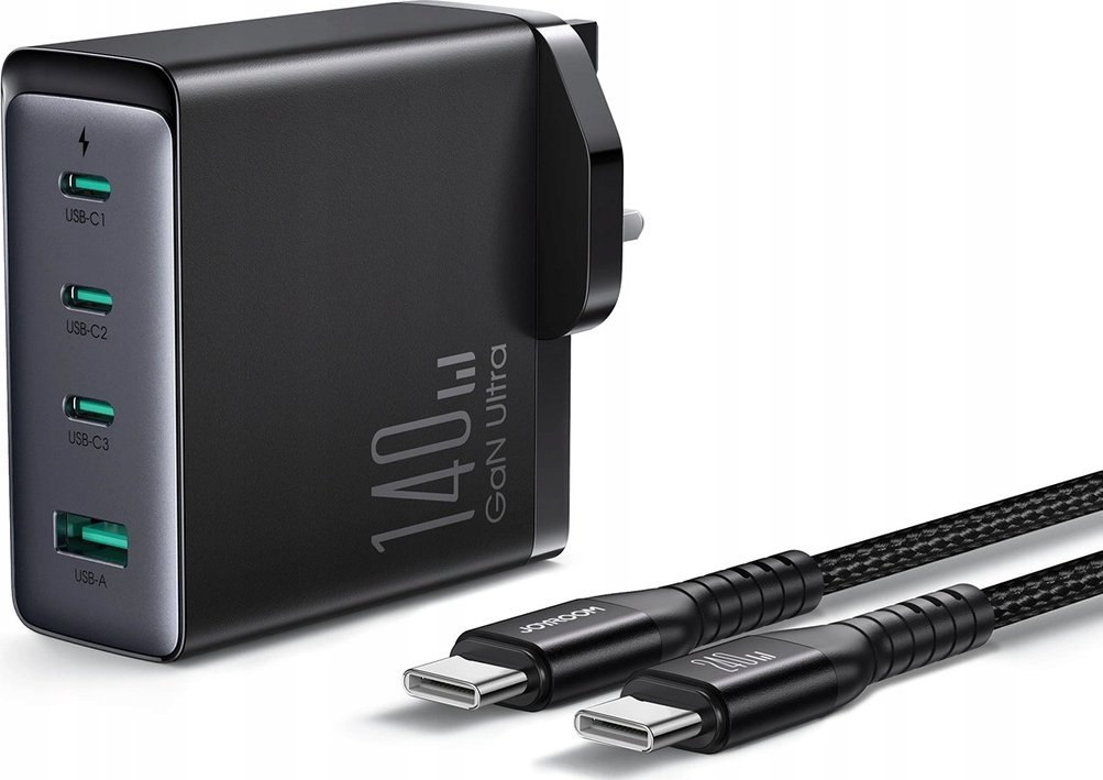 Ładowarka Joyroom Ładowarka GaN UK Joyroom JR-TCG05UK 140W 3x USB-C USB-A + kabel USB-C / USB-C 240W 1.2m