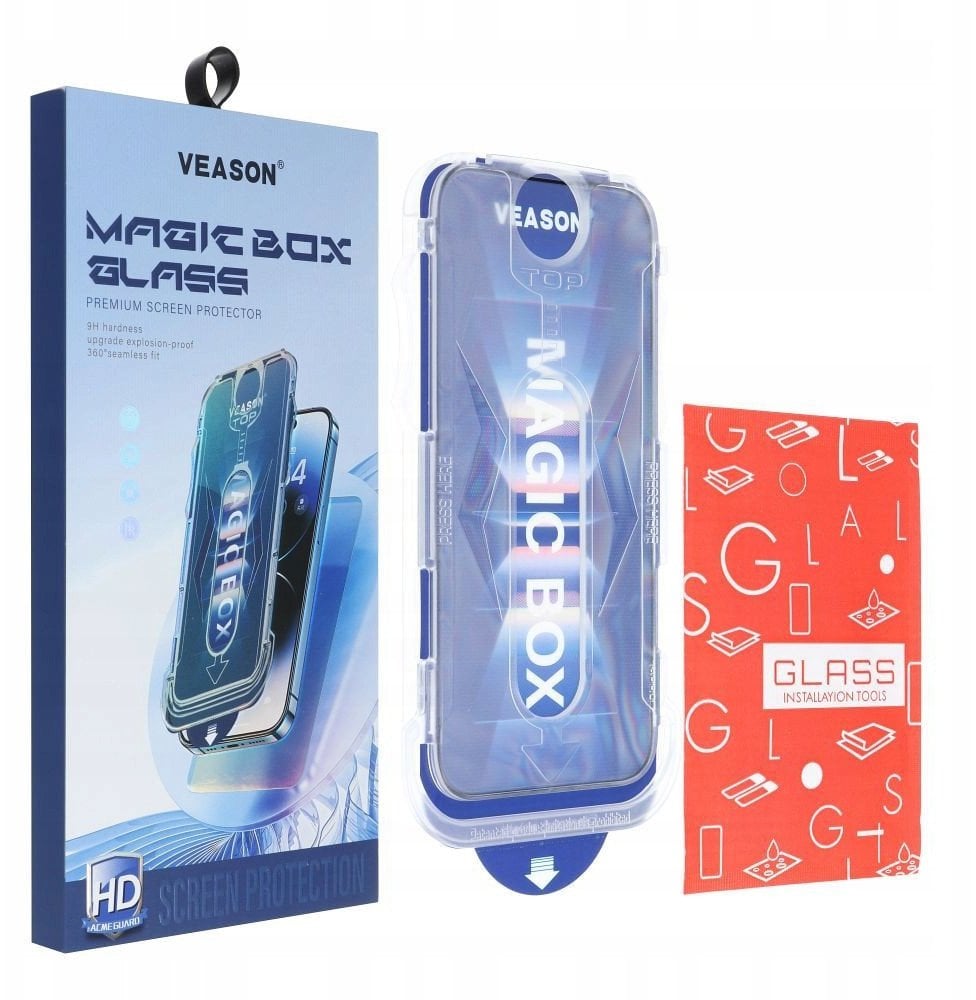Szkło Hartowane 6D Pro Veason Easy-Install Glass + Aplikator - do Iphone XR / 11 czarny