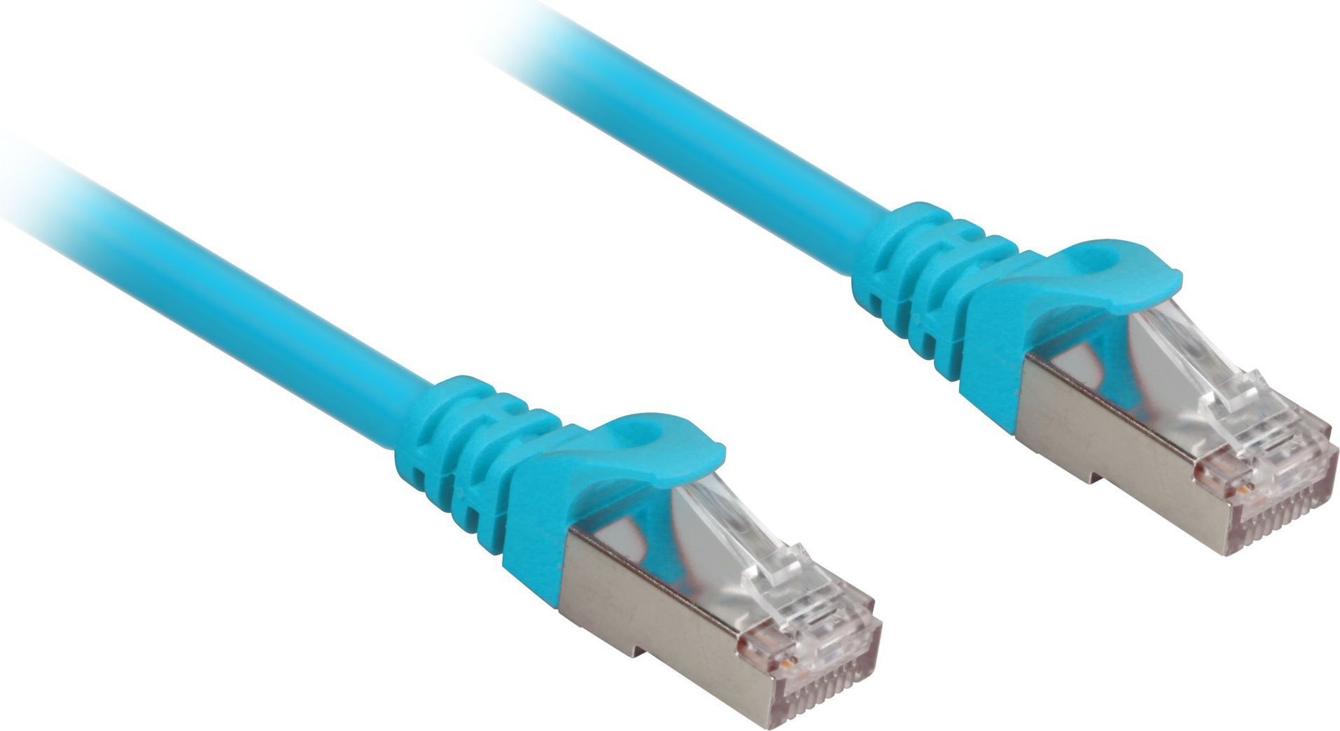 Sharkoon RJ-45/RJ-45 kat.6a S/FTP niebieski 0.25m