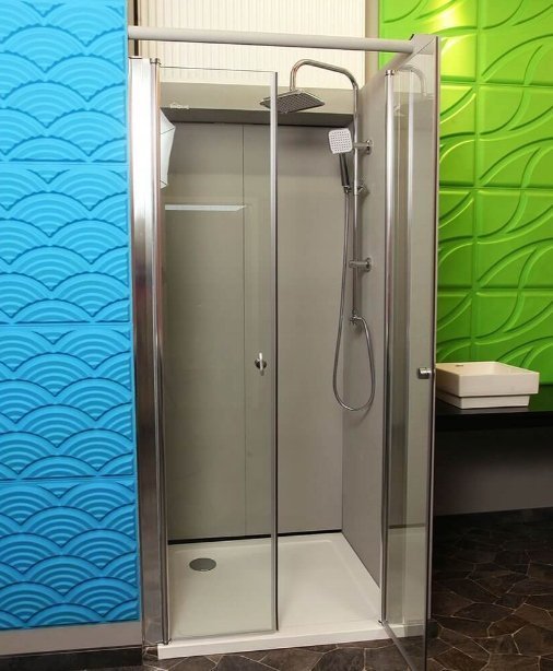 HDL Wahadłowe Drzwi Prysznicowe 135x195 Szkło Przez