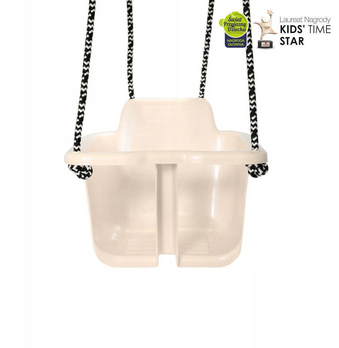 PLASTO Huśtawka dziecięca ze sznurkami max 25kg Kolor soft neutral PLA1639