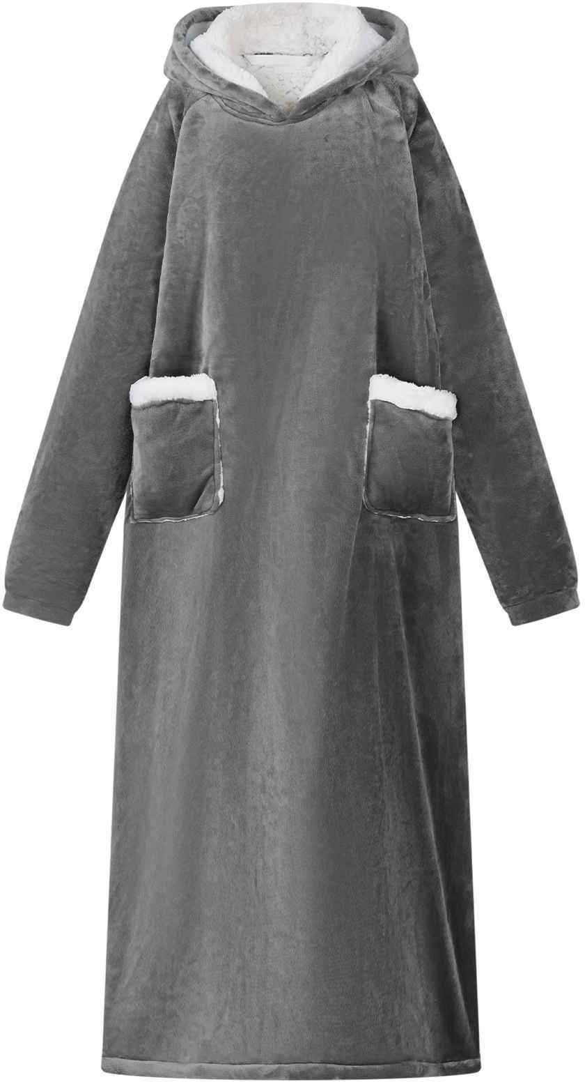 vidaXL Bluza-koc Ciemnoszary Fleece i Flanela