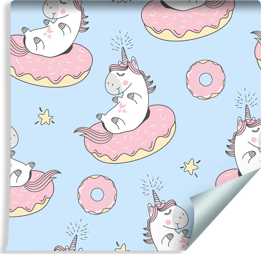Muralo Tapeta Dla Dzieci - Jednorożce i Pączki