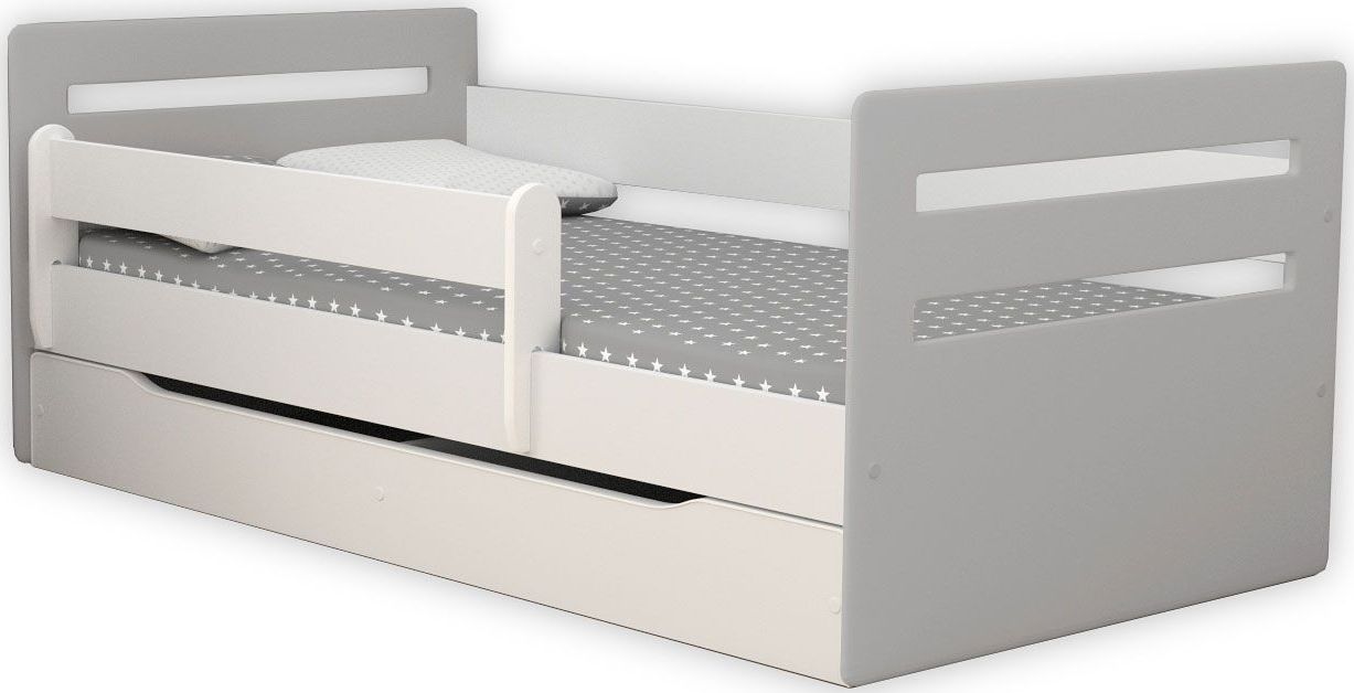 Elior Łóżko dziecięce z szufladą Candy 2X mix 80x160 - szare