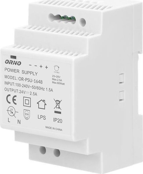 Orno Zasilacz na szynę DIN 24VDC 2,5A 60W OR-PSU-1648
