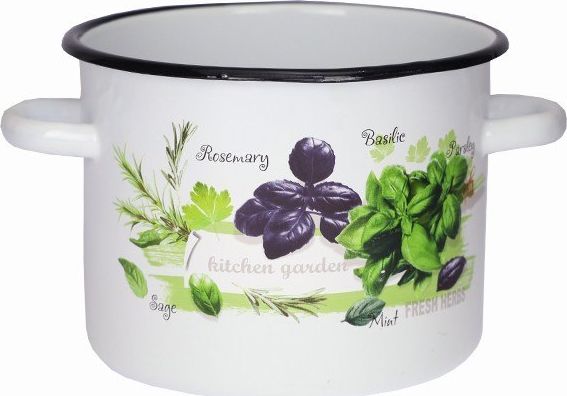Emalia Olkusz GARNEK ZDOBIONY 4,5L ZIOŁA 20CM