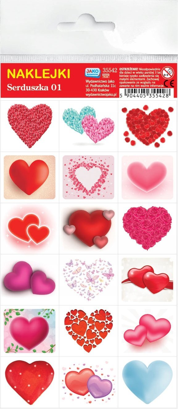 Wydawnictwo Jako Naklejki. Serduszka 01