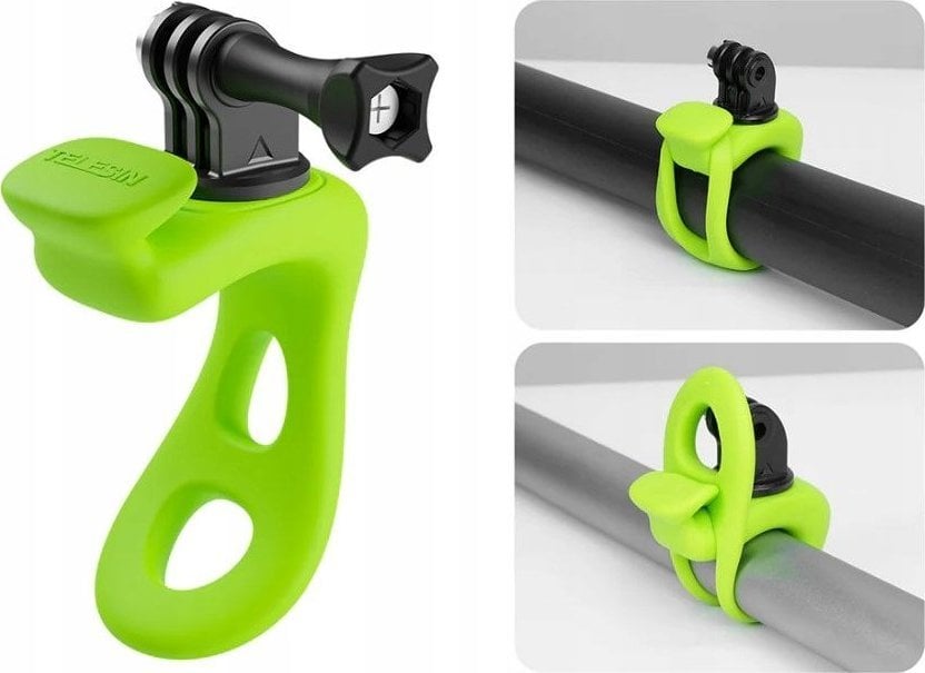 Telesin Elastyczny Uchwyt Na Rower Motocykl 360° Do Gopro Sjcam Xiaomi Dji Insta360 / Tlq-002 / Zielony