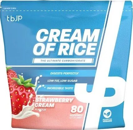 Trained by JP - Kleik Ryżowy, Cream of Rice, Strawberry Cream, Proszek, 2000g