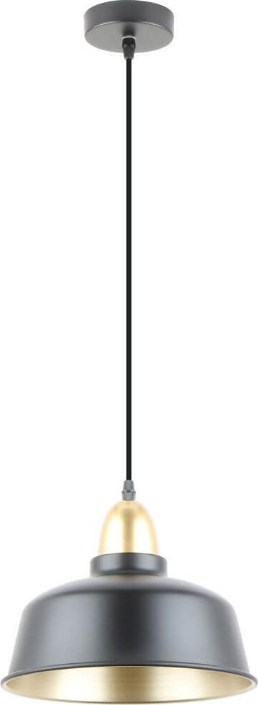 Lampa wisząca Zumaline Wisząca lampa loftowa Mensa kopuła nad stół czarna złota