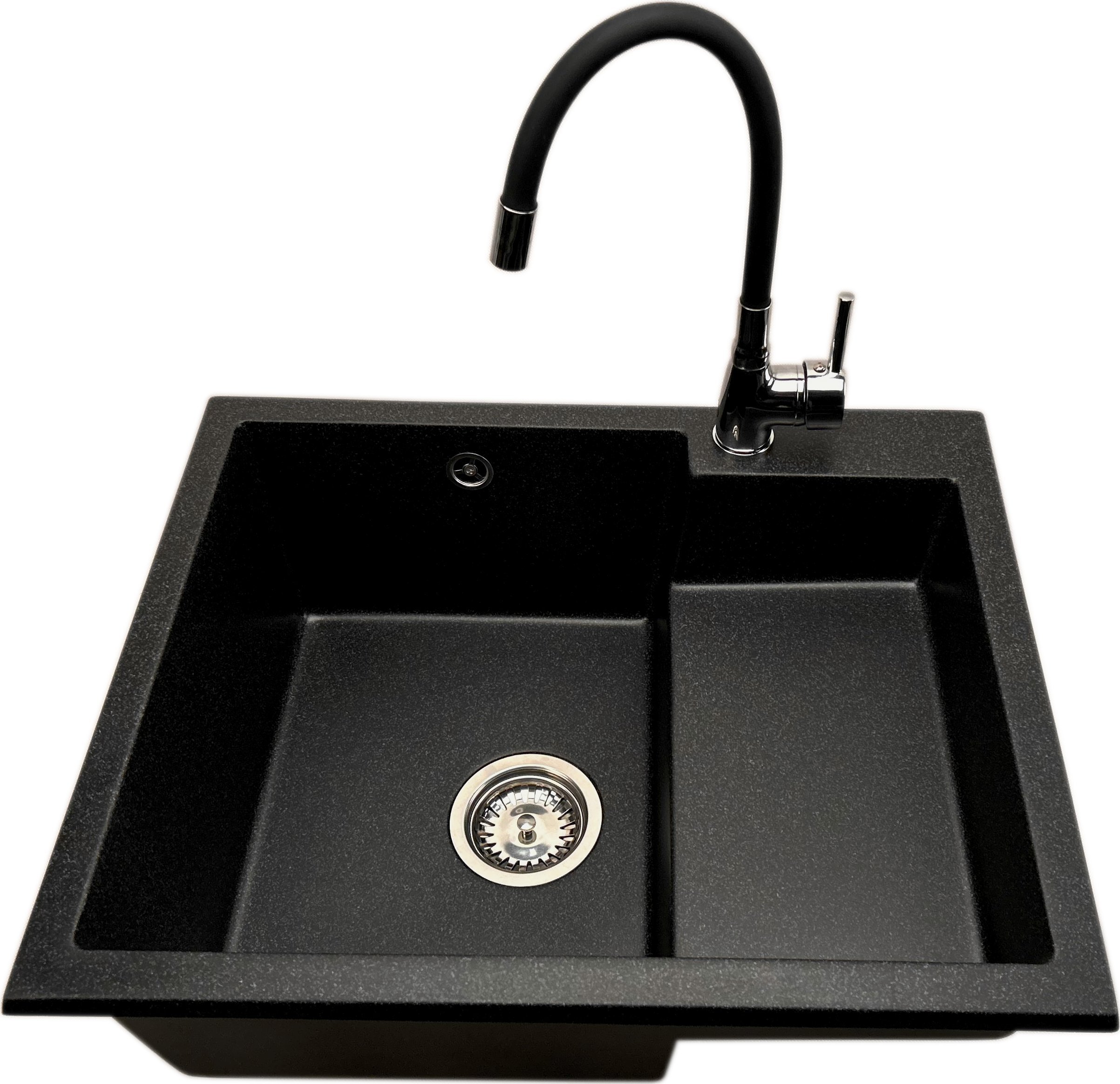 Zlewozmywak PREHNIT Zlewozmywak jednokomorowy COMAZ grafit + bateria flex