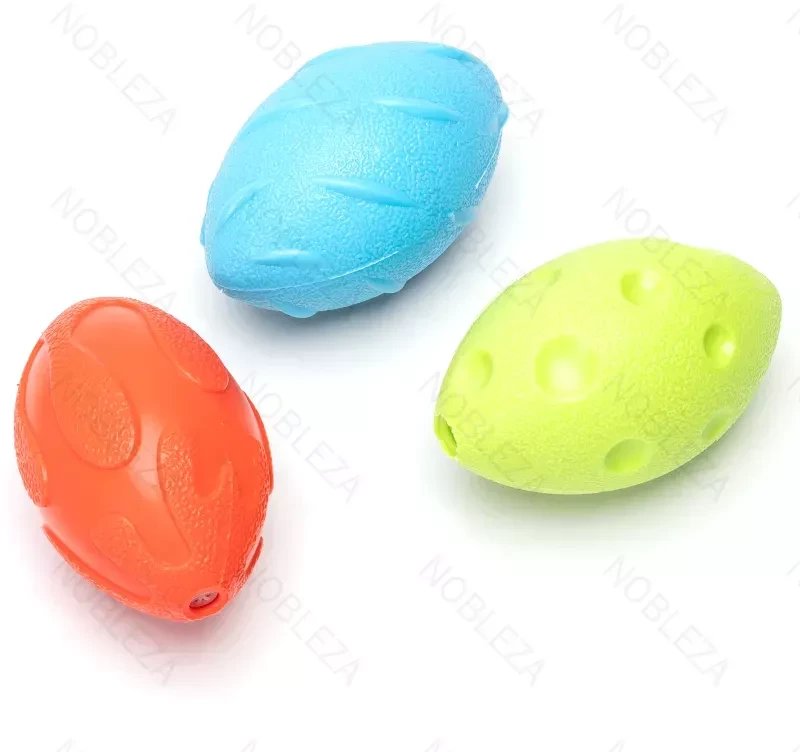 Piłka rugby dla psa zabawka gryzak dla psa z dźwiękiem 10x6x6cm