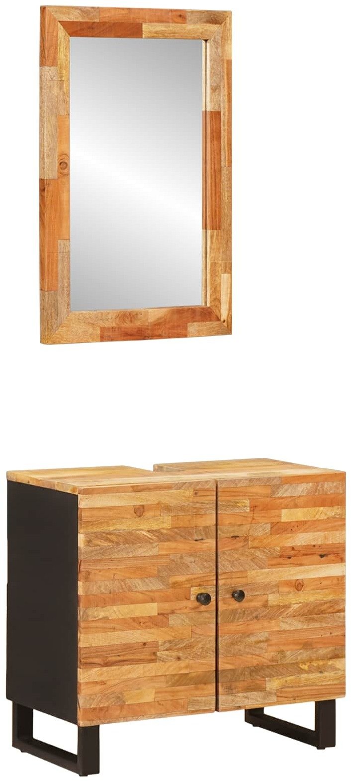 vidaXL Zestawy łazienkowe z przechowywaniem Drewno z mango