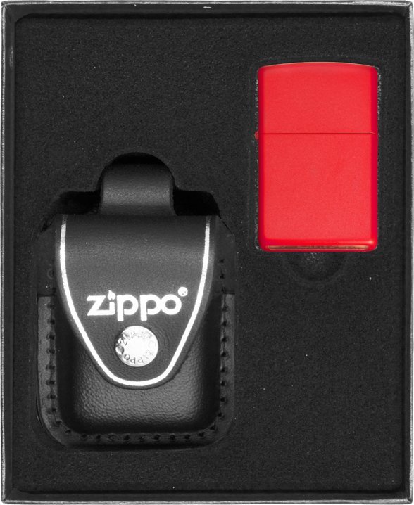 Zestaw ZIPPO Zapalniczka RED MATTE Prezentowy No3