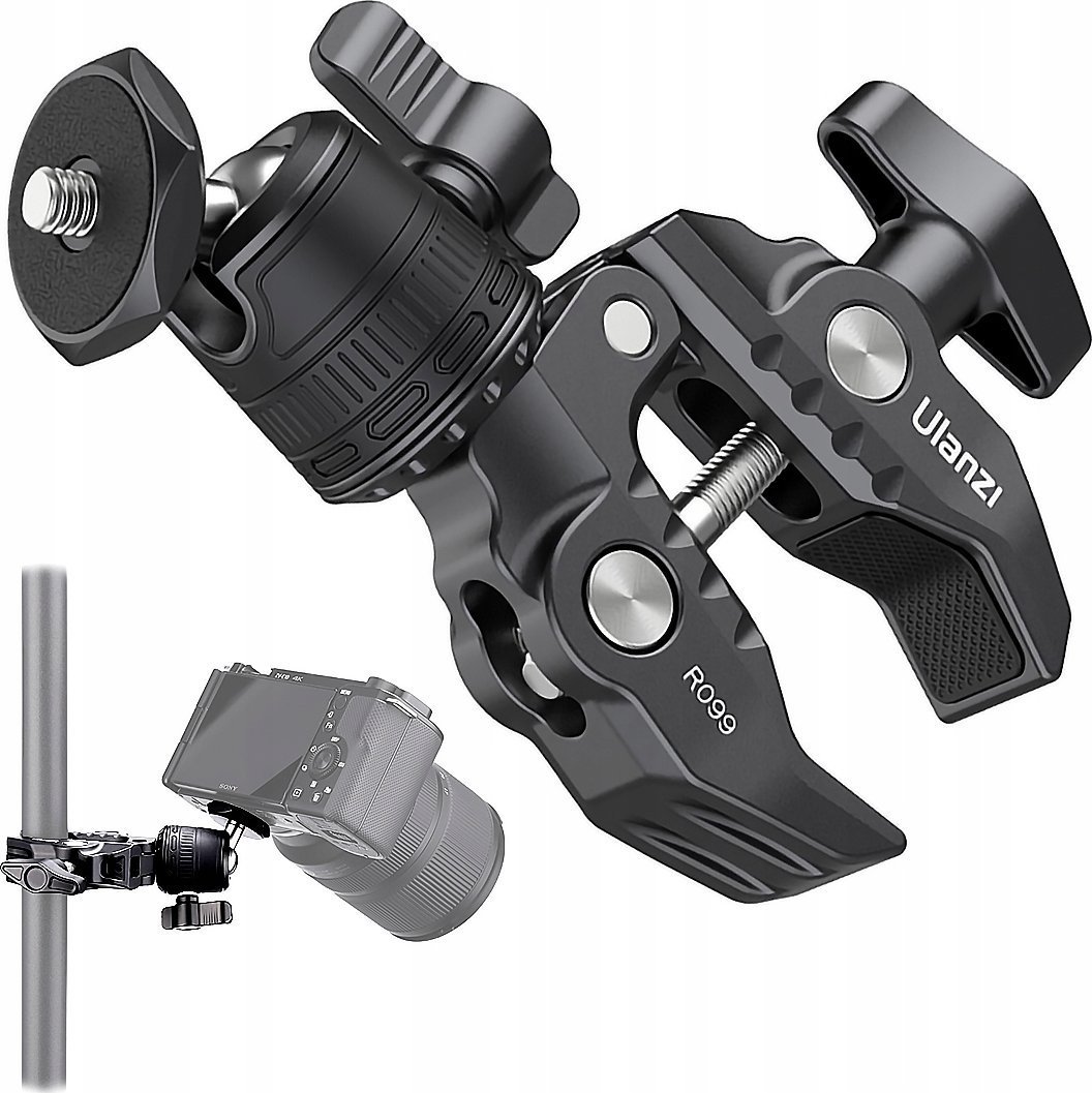Ulanzi R099 - Uchwyt szczękowy z głowicą kulową (SB8750)