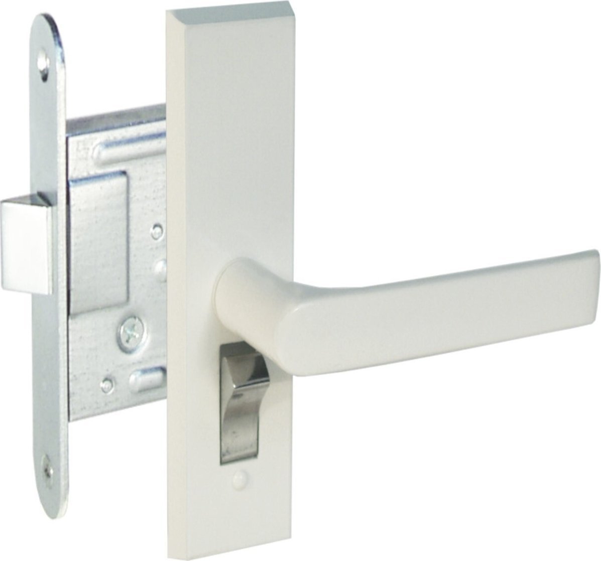 Poly LOCK WITH WHITE COVER PLATES AND HANDLES