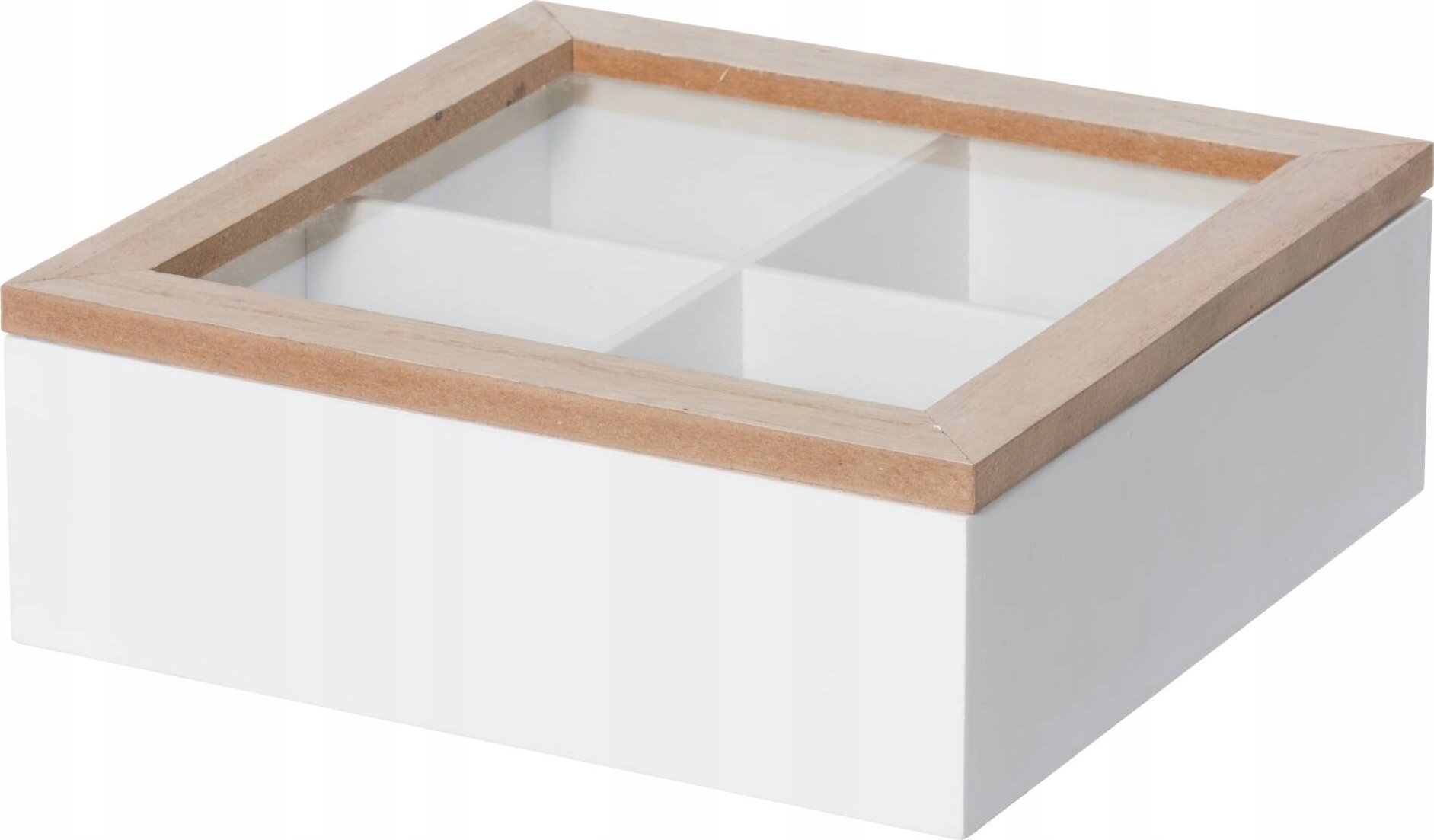 Pudełko zamykane z przegródkami, 20 x 20 x 7 cm
