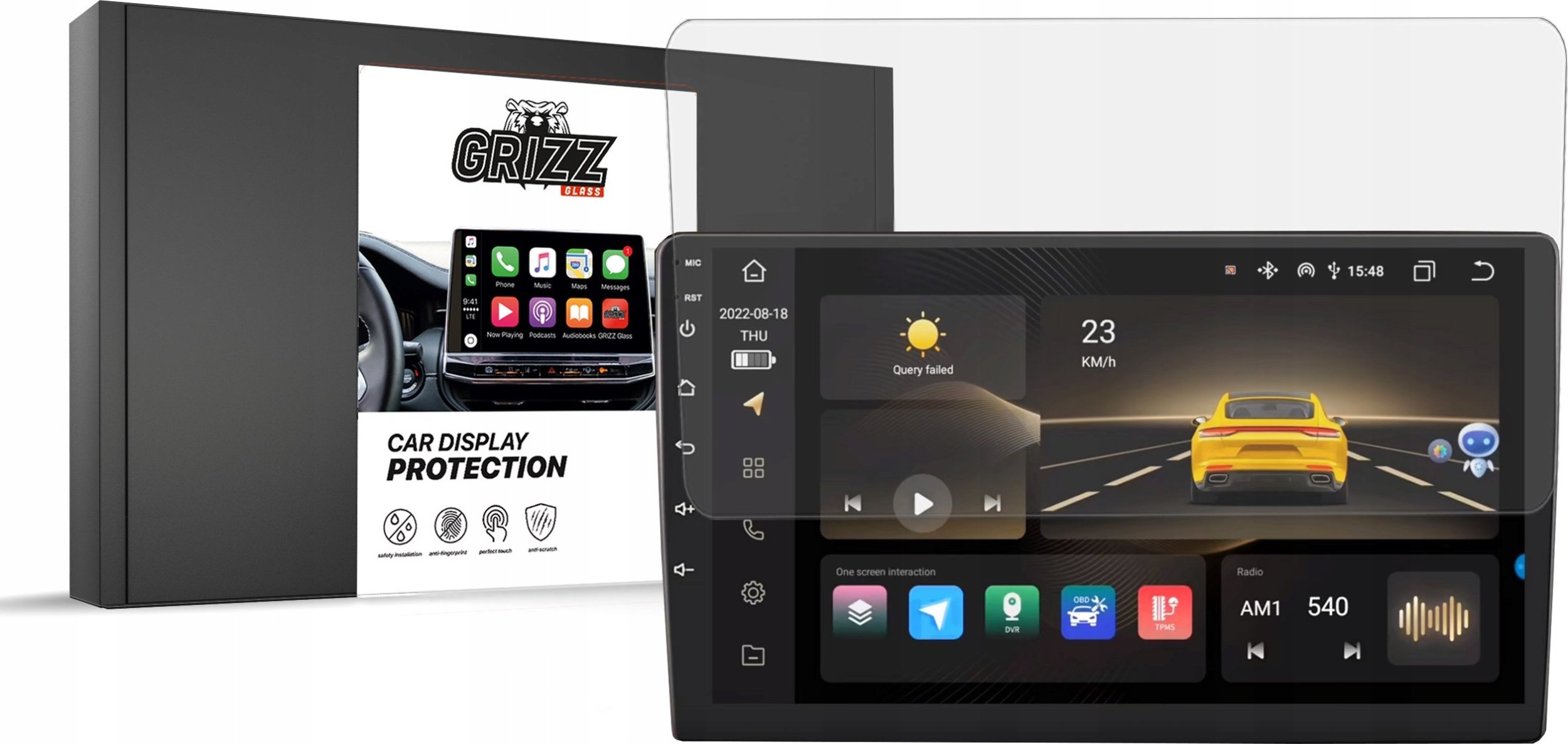 GrizzGlass Folia matowa GrizzGlass CarDisplay Protection do Ossuret HC1 10"