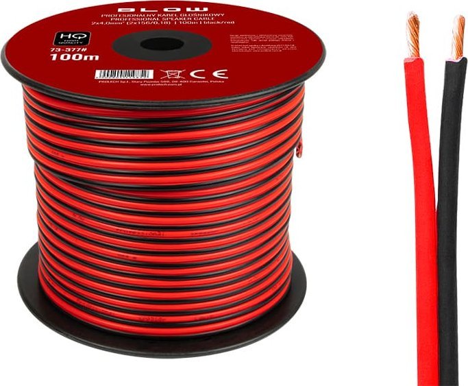 Kabel Blow 73-377# Przew.głośn.2x4,00mm czarno-czerwony
