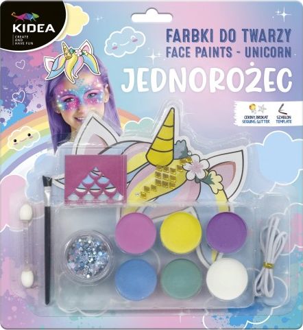 Derform Farbki do twarzy zestaw Jednorożec KIDEA