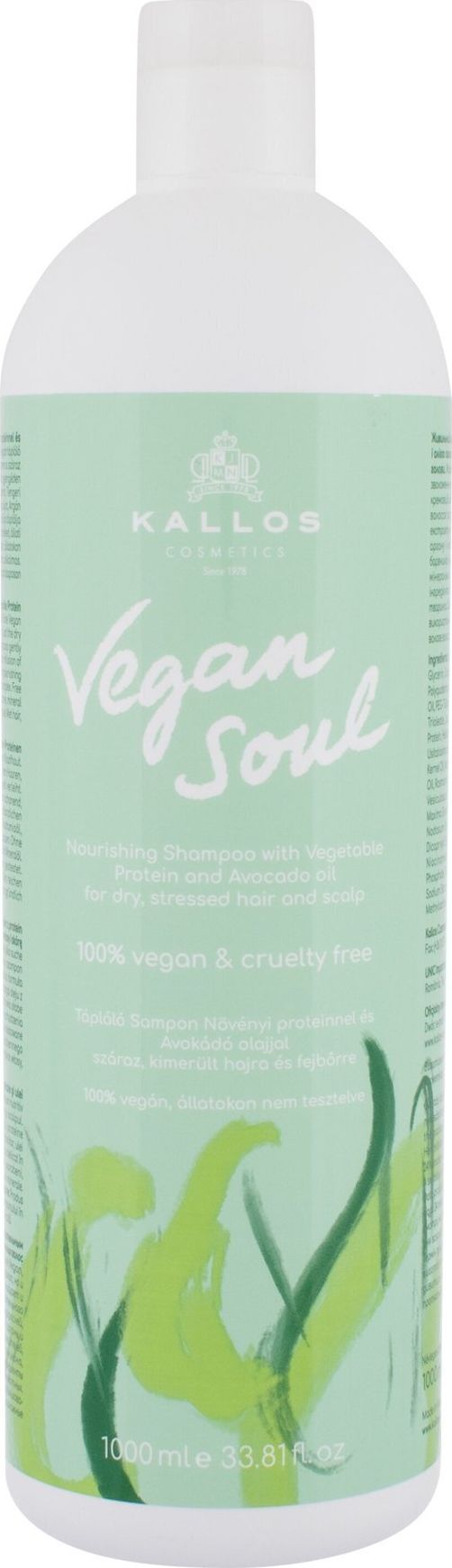 Kallos Maitinamasis plaukų šampūnas Kallos Cosmetics Vegan Soul 1000 ml
