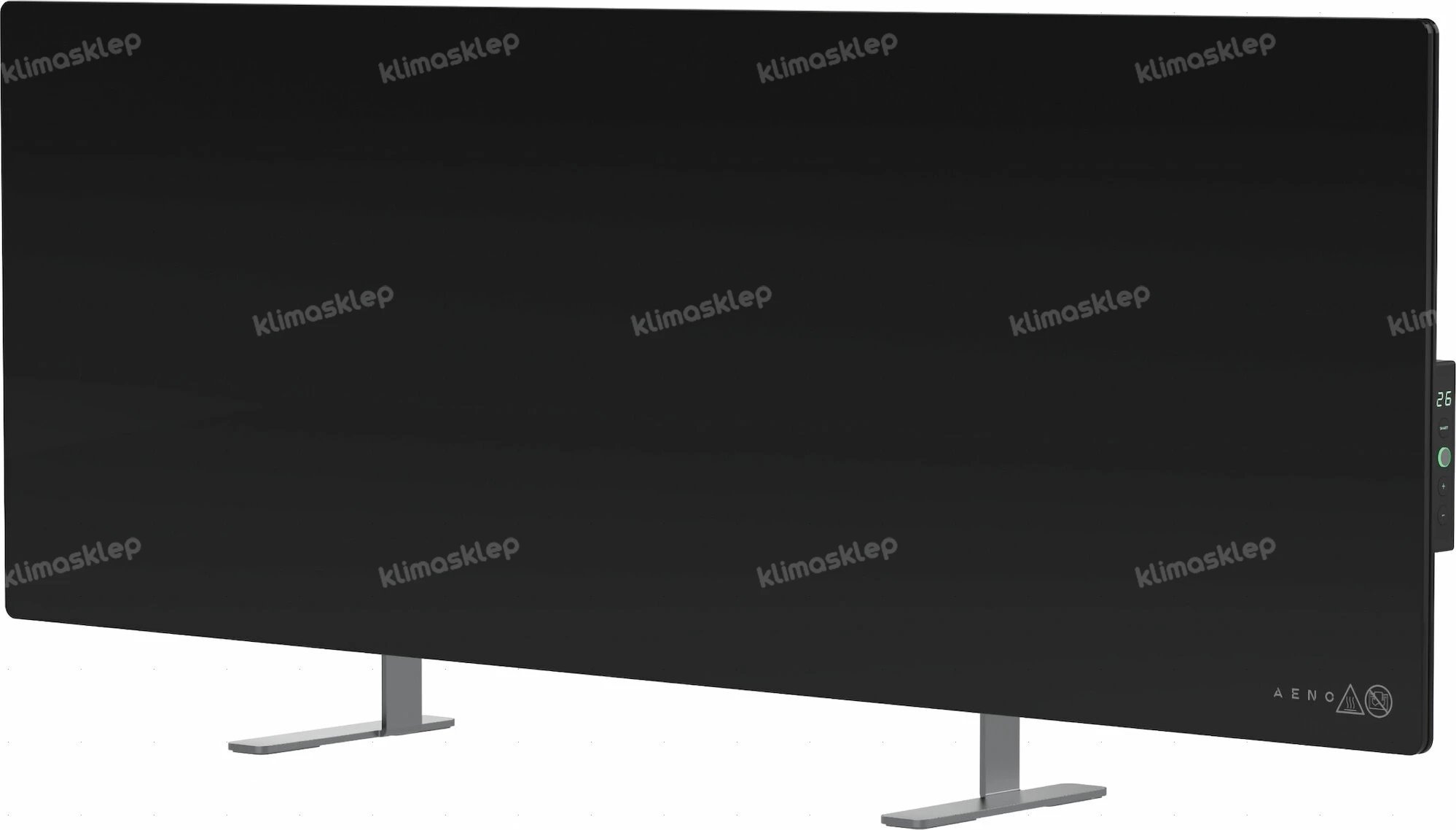 Aeno AENO Premium Eco Smart Heater, 700W, Tempered glass, Infrared+convection heating type, Led display Plug type: Europe (E/F type), BLACKManufacture