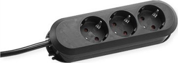 Kabel zasilający Bachmann Listwa zasilająca BACHMANN SMART 3x gniazdo z uziemieniem, czarna, 3 m