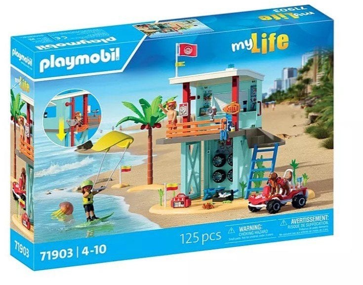 Zestaw z figurkami My Life 71903 Wieża ratownicza i plażowy samochód buggy Playmobil