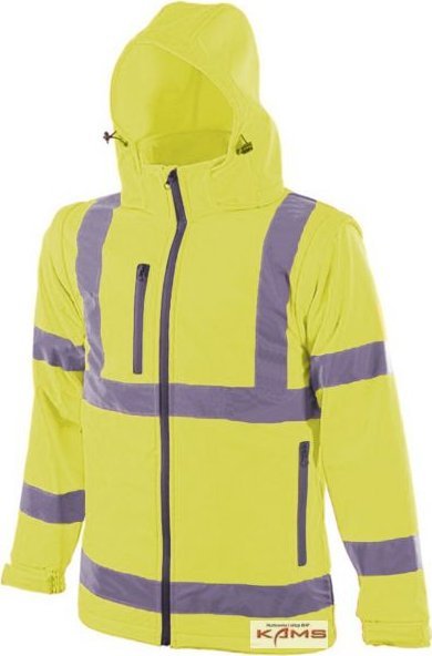 Ardon REF 501 - kurtka softshelowa wysokiej widoczności 2w1 z odpinanymi rękawami - Żółty H8905 M