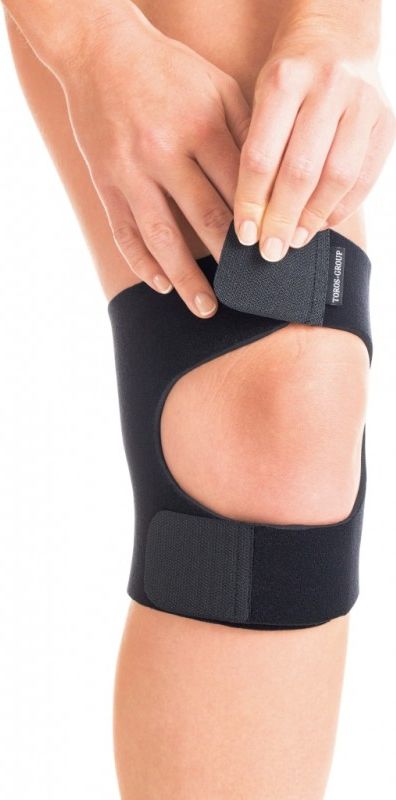 TOROS-GROUP Stabilizator stawu kolanowego neoprenowy zapinany na rzep uniwersalny krtki