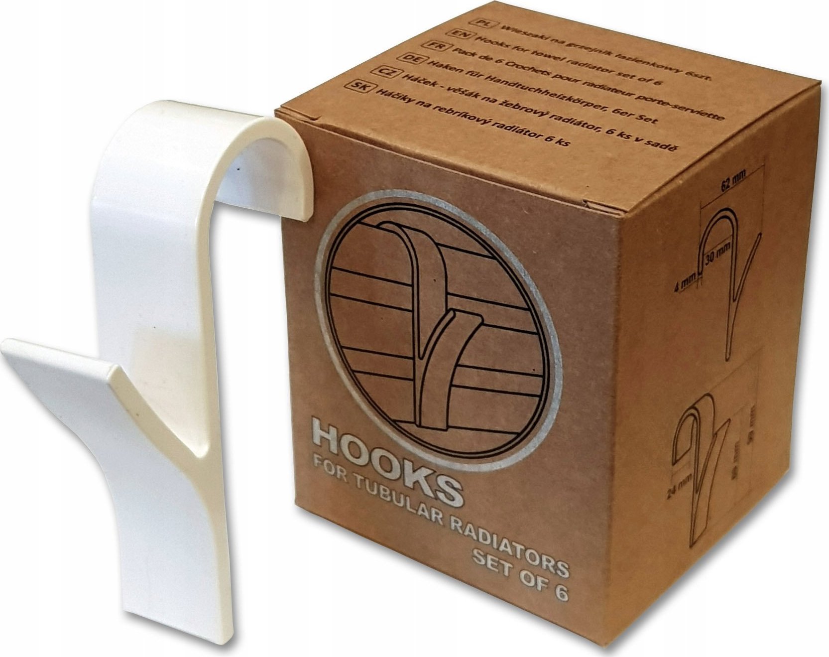 Vievemar 6x HACZYK WIESZAK ŁAZIENKOWY NA RĘCZNIKI