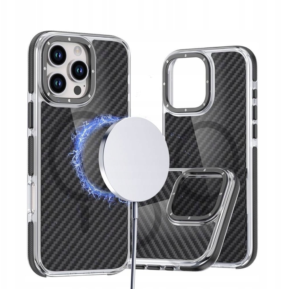 Futerał FIBER kompatybilny z MagSafe do IPHONE 17 PRO MAX czarny