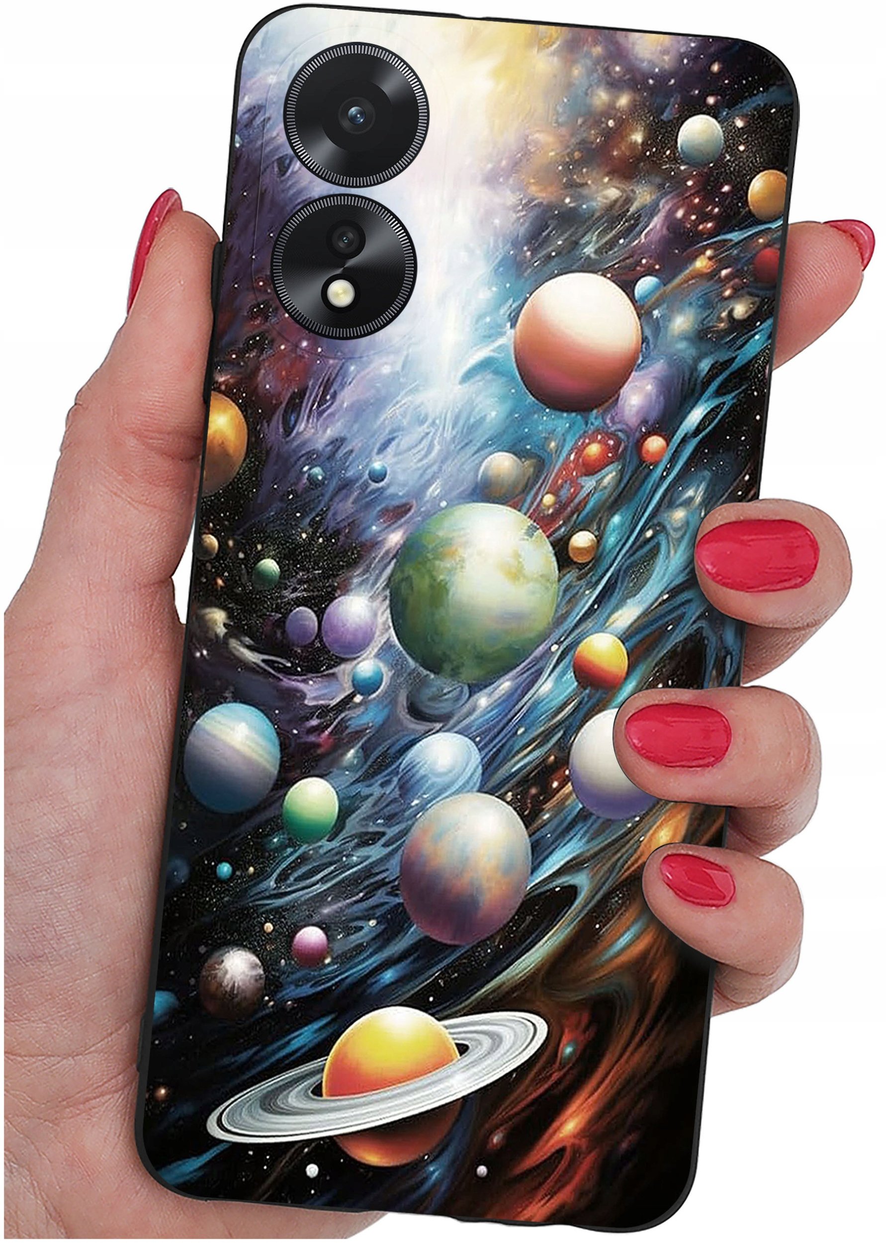 ETUI do Oppo A38 4G WZORY |SILIKONOWE MATT CASE + SZKŁO 9H