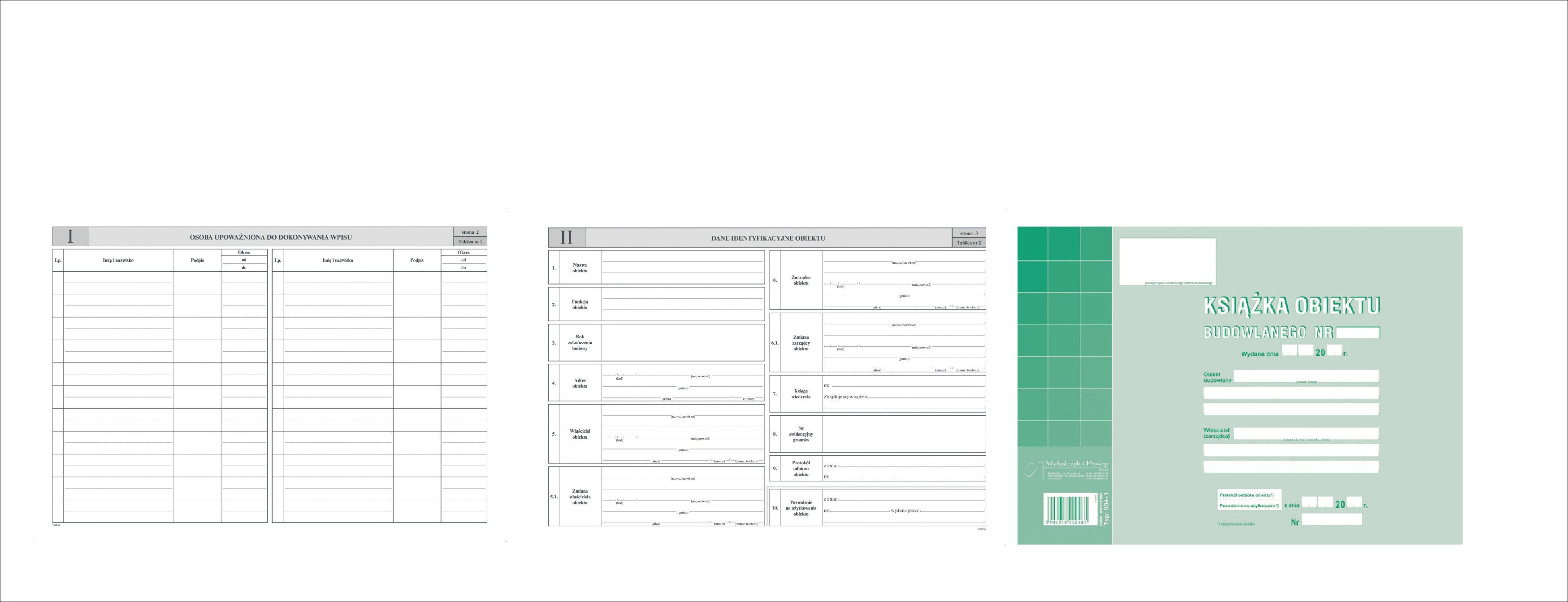 Michalczyk & Prokop D KSIĄŻKA OBIEKTU BUDOWLANEGO A4 604-1 DRUK - 604-1