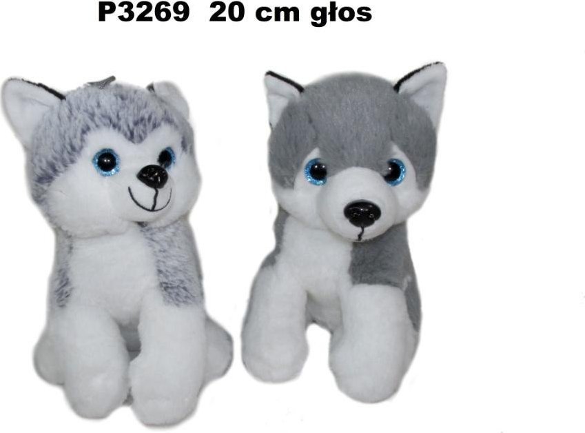 Pies husky z głosem 20cm MIX