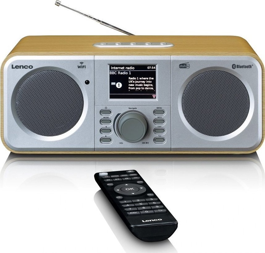 Radio Lenco Lenco DIR-141WD Stereo internet Radio mit DAB+, FM (Holz)