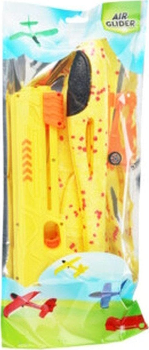 SAMOLOT STYROPIANOWY Z WYRZUTNIĄ 43CM - YELLOW