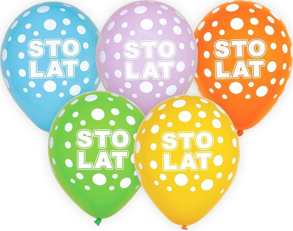 GoDan Balony Sto Lat, 12"/5szt.