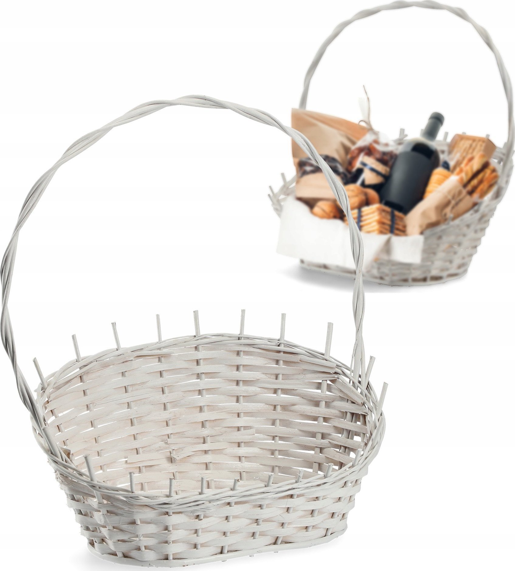 Kadax KADAX Koszyk Prezentowy Wiklinowy Biały Średni
