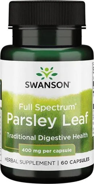 Swanson Swanson - Full Spectrum Parsley Leaf, Liść Pietruszki, 400mg, 60 kapsułek