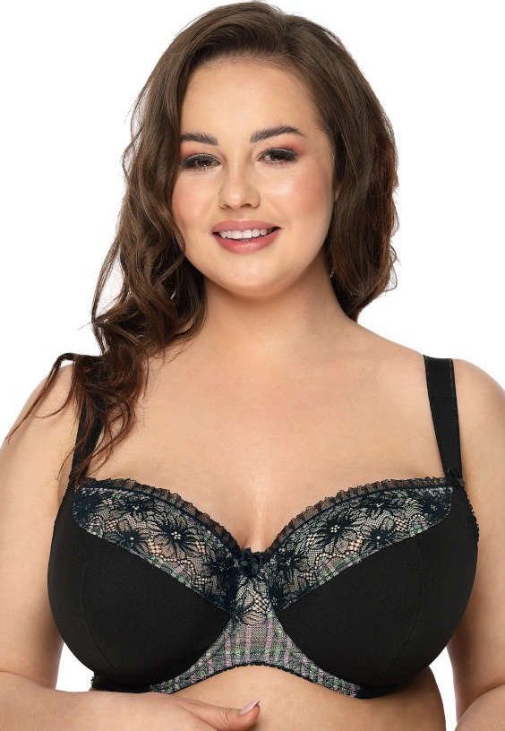 MAT Lingerie Biustonosz półusztywniany czarno-kolorowy Lissy M-3308/21 85E