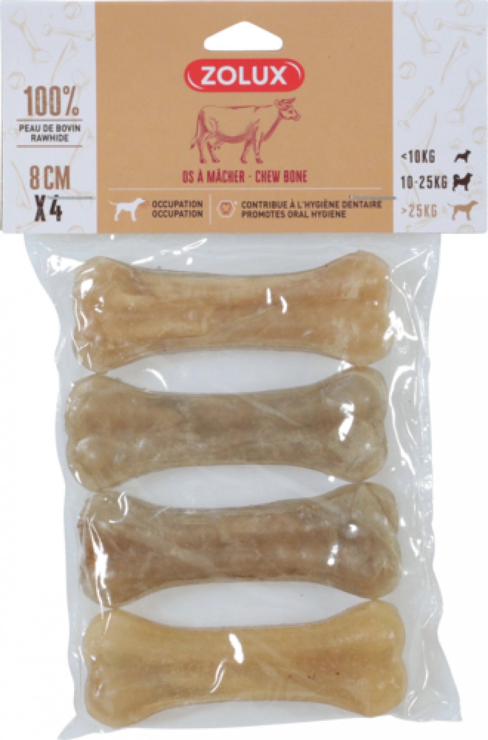 Zolux ZOLUX Kość prasowana z fluorem 8 cm x 4